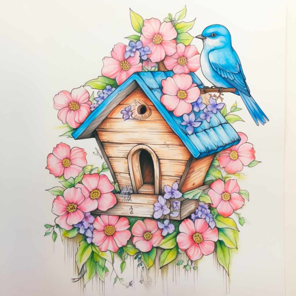 Spring Drawing Ideas A Birdhouse