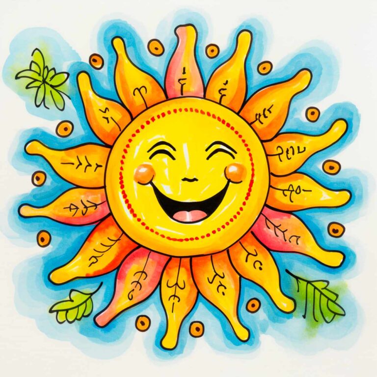 Spring Drawing Ideas Cheerful Sun