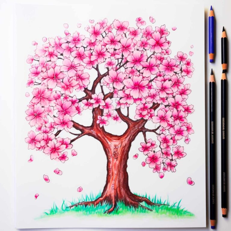 Spring Drawing Ideas Tree with Blossoms