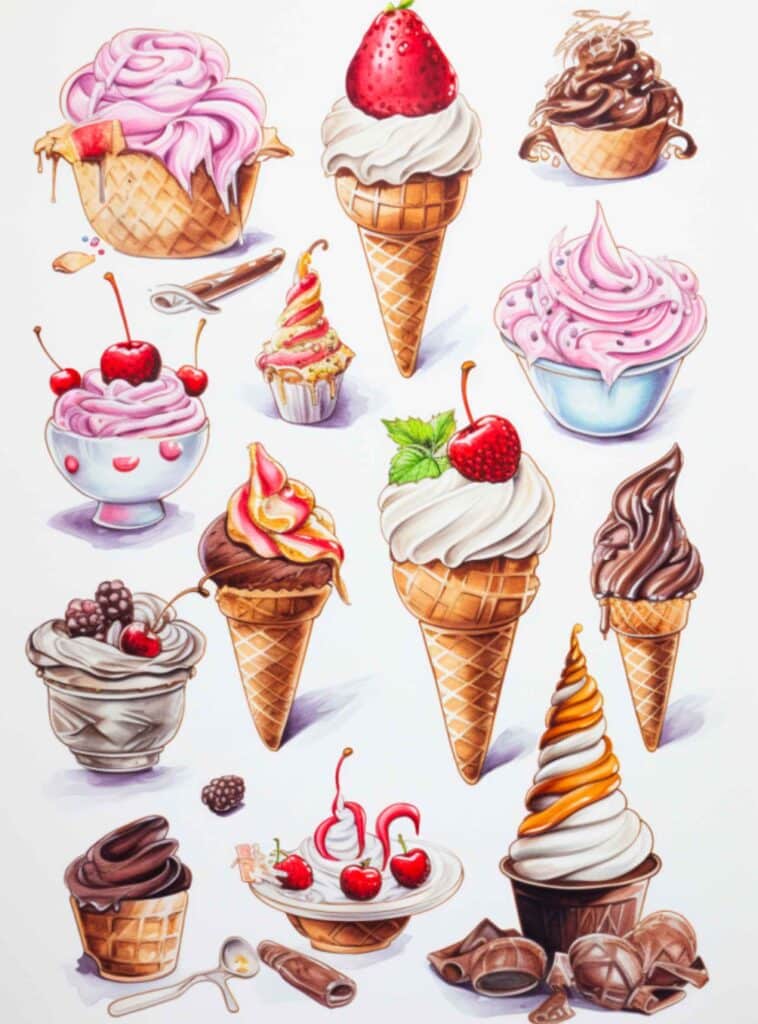 Drawing Ideas for Girls: Icecream Cones