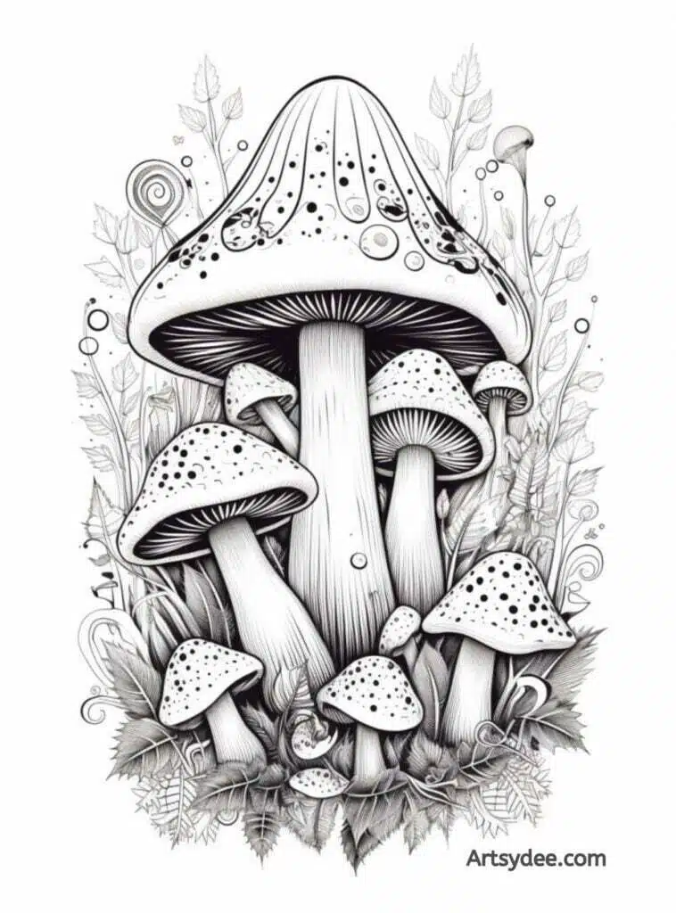 Fairy Mushroom Drawing