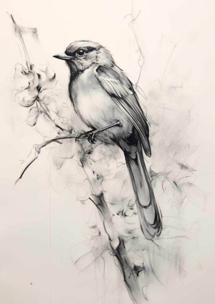 sparrow drawing