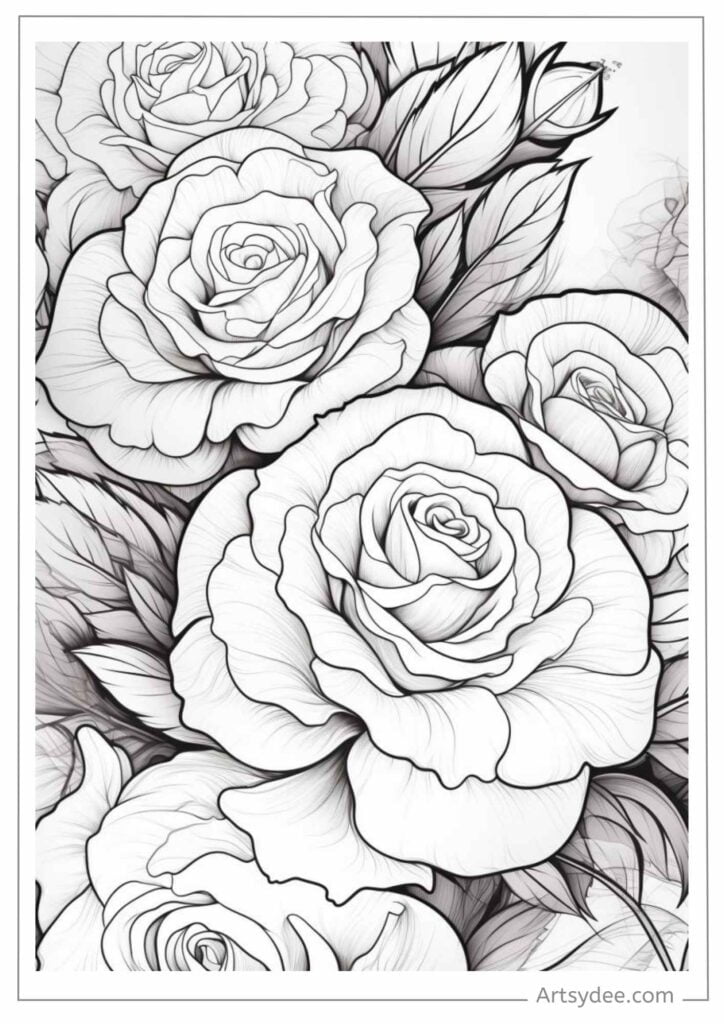 rose coloring page
