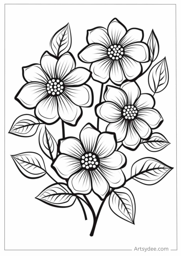 flower zentangle coloring page
