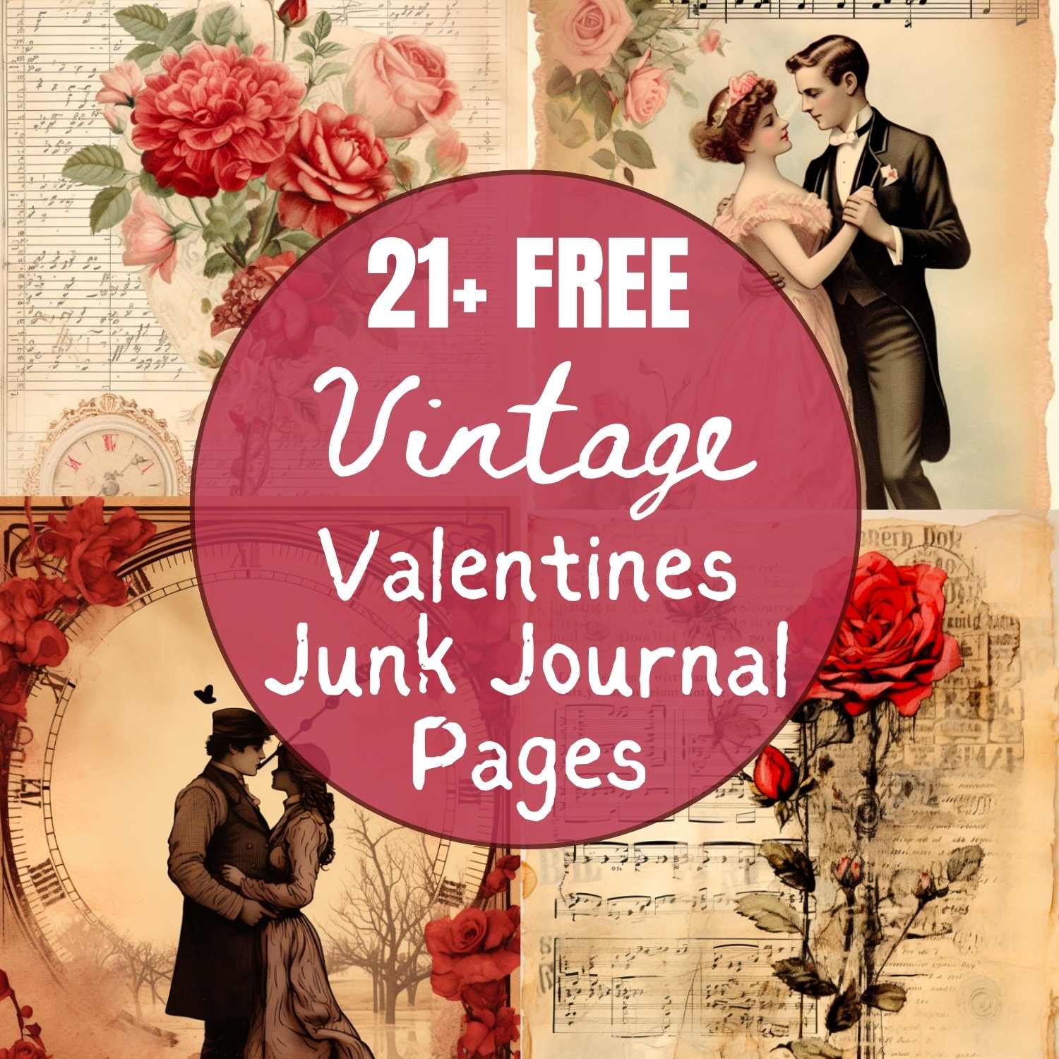 Vintage Valentines Junk Journal Pages