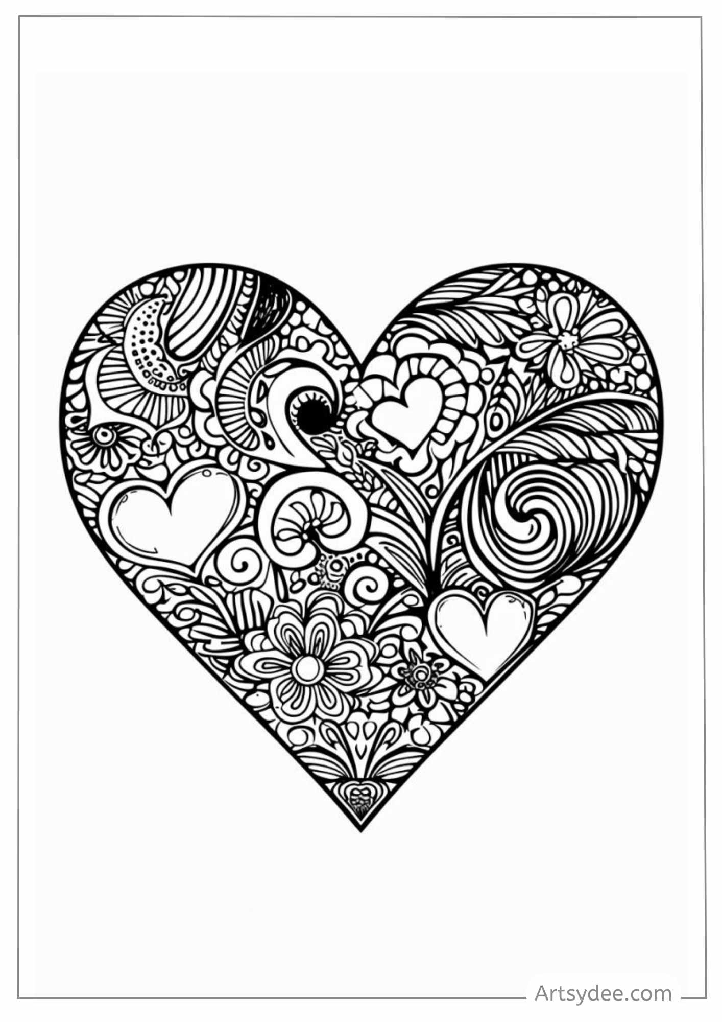 Embrace the Art of Love with 17 Free Printable Heart Coloring Pages ...