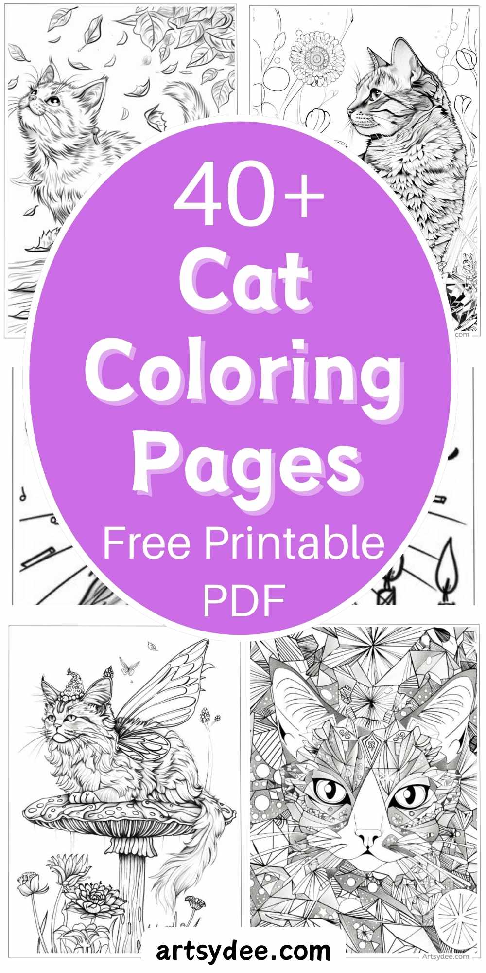 55+ Free Cat Coloring Pages for Kids & Adults (Printable PDF ...