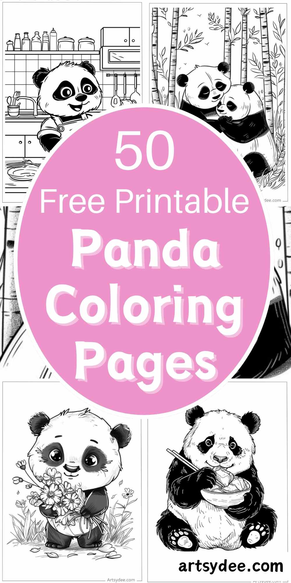 50 Free Printable Panda Coloring Pages! - Artsydee - Drawing, Painting ...
