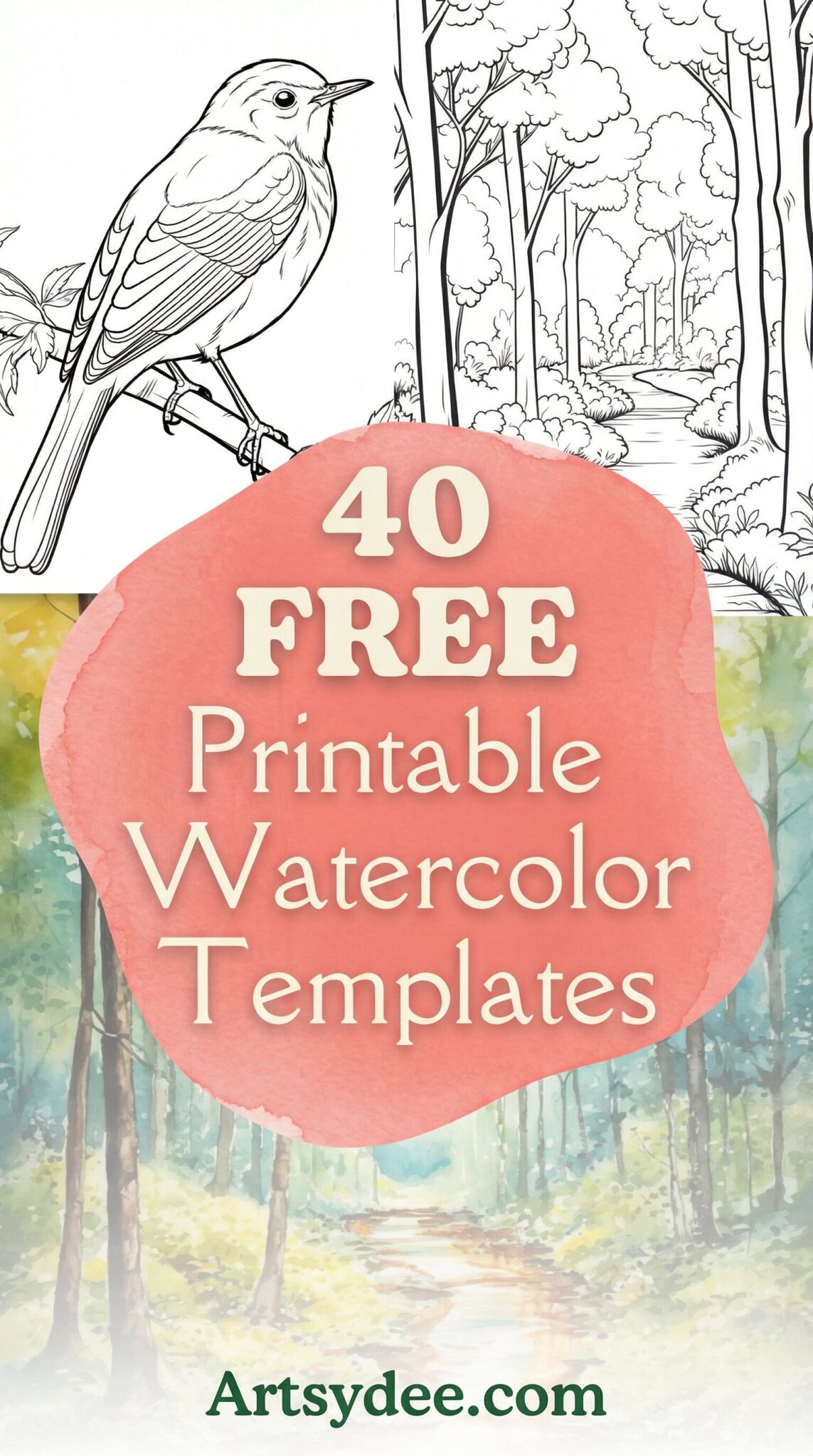 40 Free Printable Stencils for Watercolor Painting (Plus Tips
