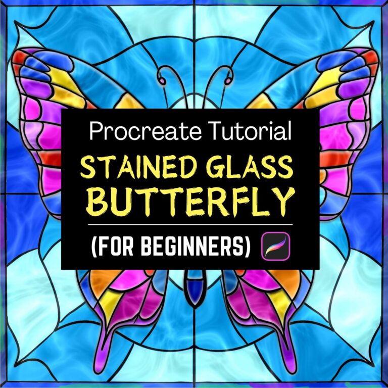 procreate stained glass butterfly