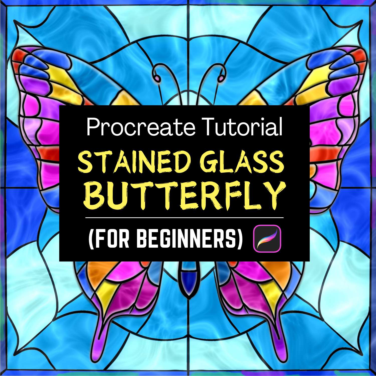 procreate stained glass butterfly