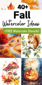 40+ Fall Watercolor Ideas (+FREE Printable Watercolor Templates ...
