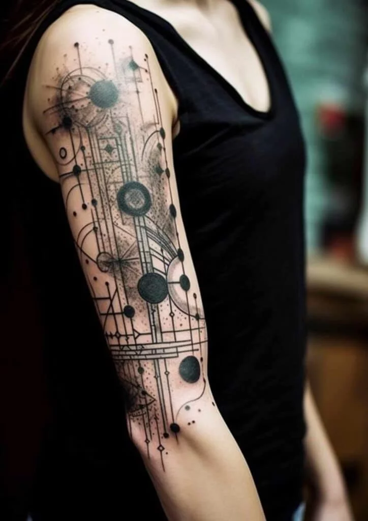 geometric sleeve tattoo