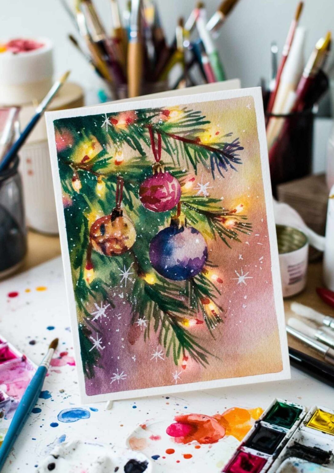 70 Watercolor Christmas Card Art Ideas Free Printable Templates 