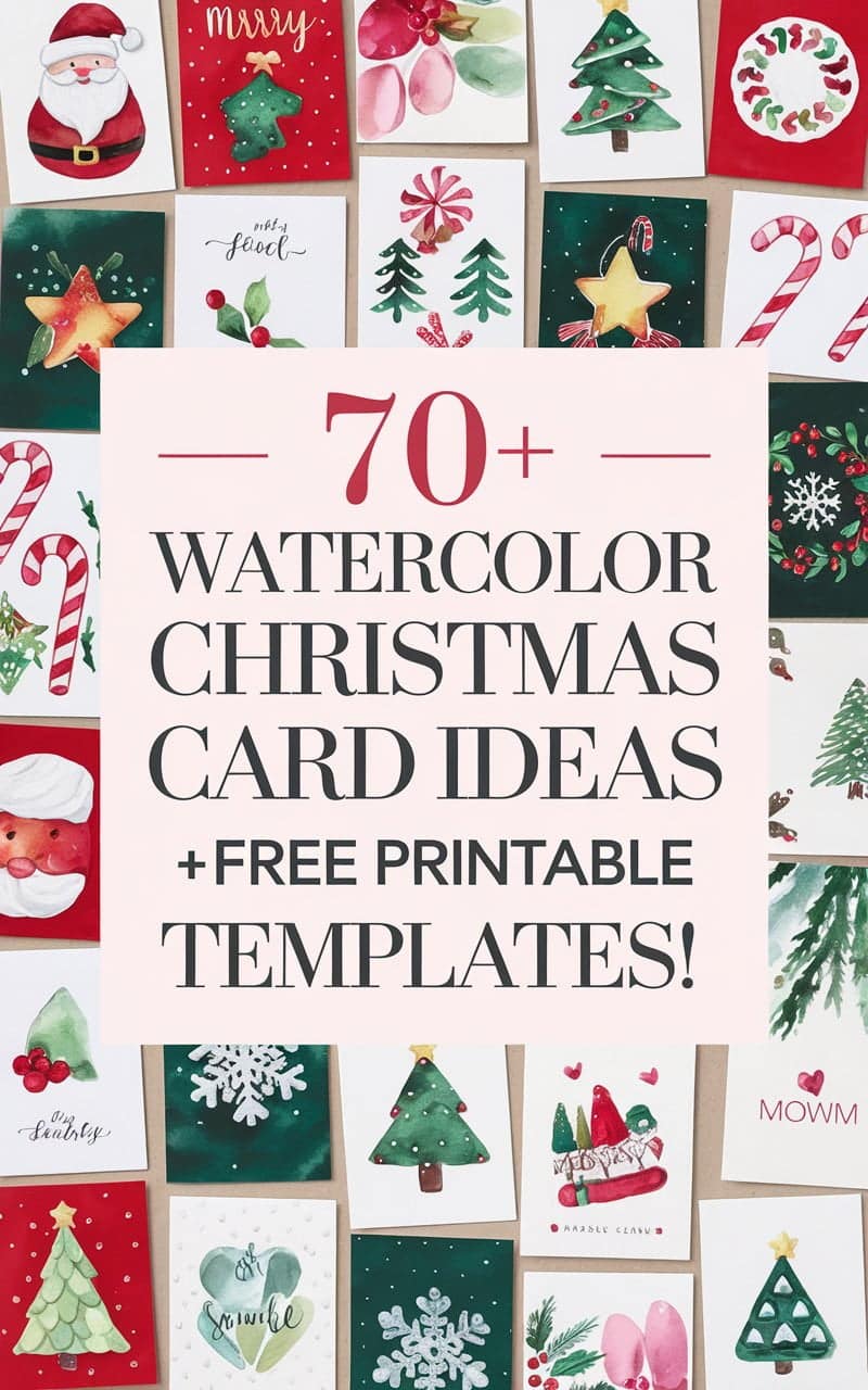 70+ Watercolor Christmas Card Art Ideas (+Free Printable Templates