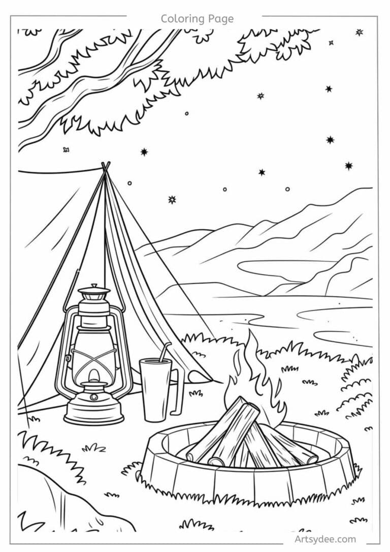 40+ Cozy Coloring Pages (Free Printable PDF!) - Artsydee - Drawing ...