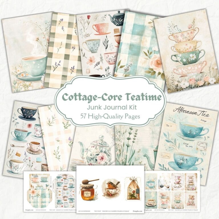 Cottagecore Teatime Junk Journal Kit