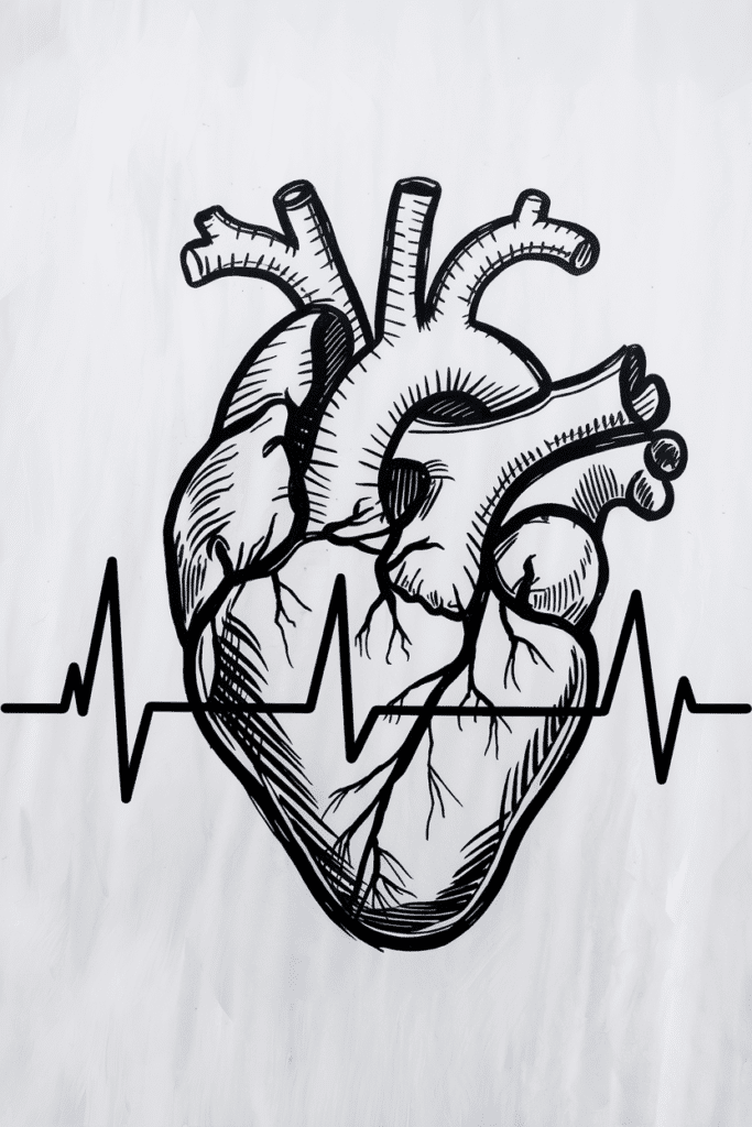 a heartbeat line drawing for valentines day