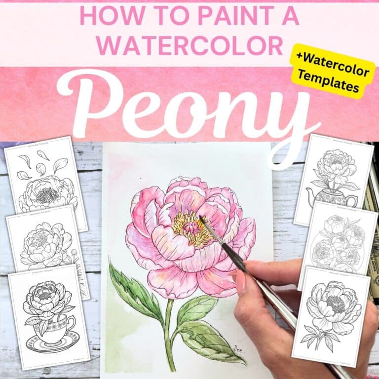 how to paint a watercolor peony