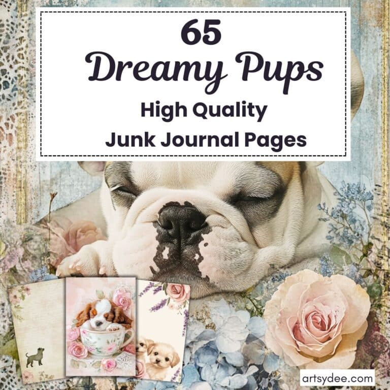 dog junk journal pages dreamy pups artsydee