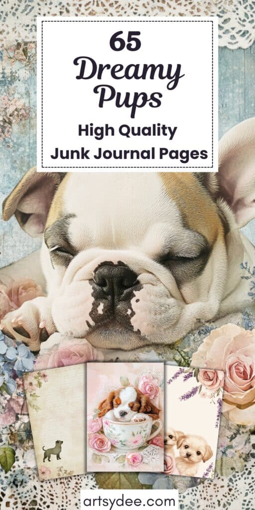 dog junk journal pages dreamy pups artsydee