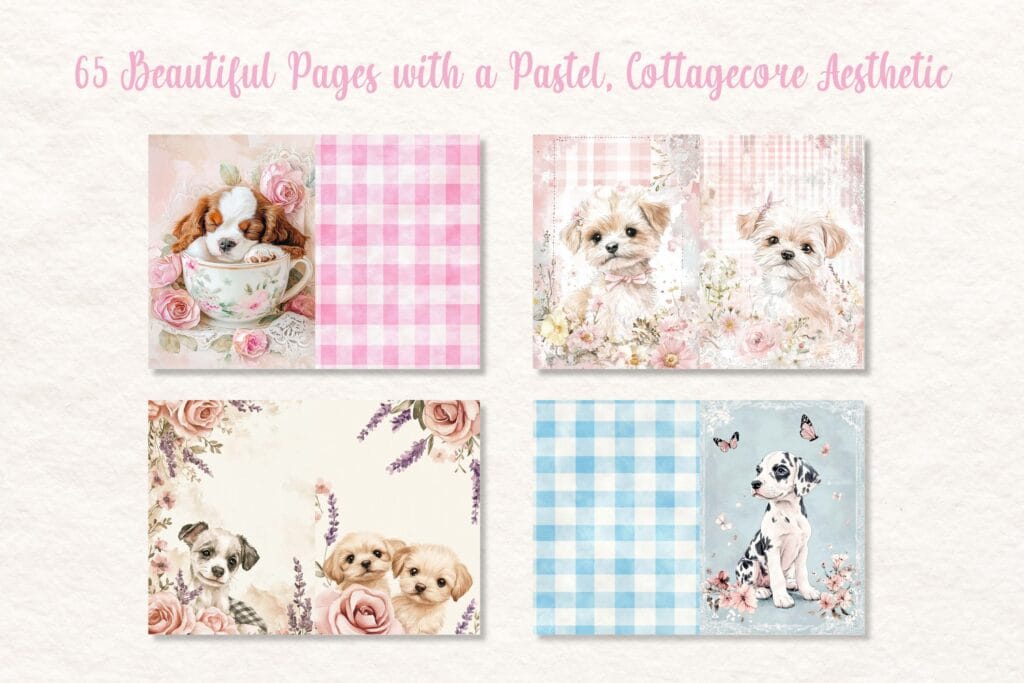 dog junk journal pages dreamy pups artsydee