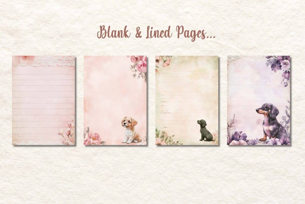 dog junk journal pages dreamy pups artsydee