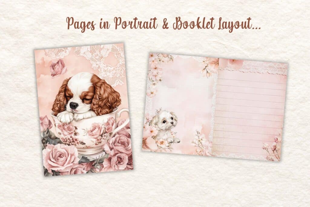 dog junk journal pages dreamy pups artsydee