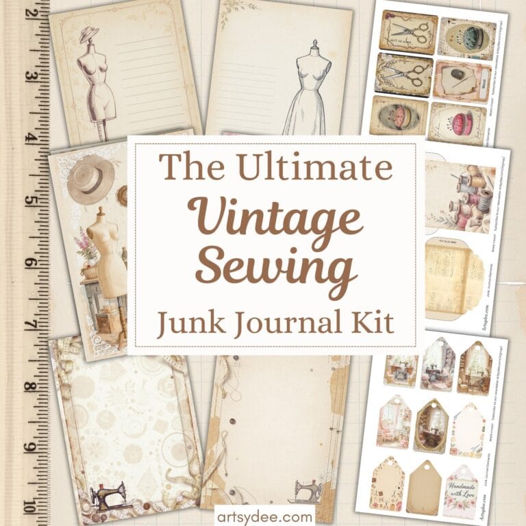 Vintage Sewing Junk Journal Kit artsydee