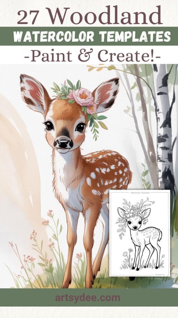 woodland watercolor templates