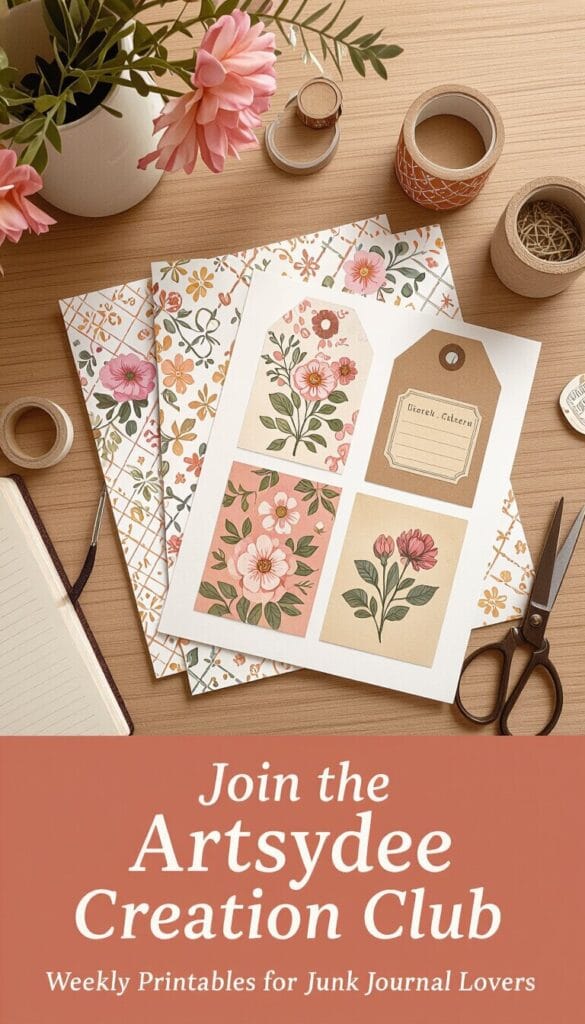 artsydee creation club junk journal pages junk journal page backgrounds 9