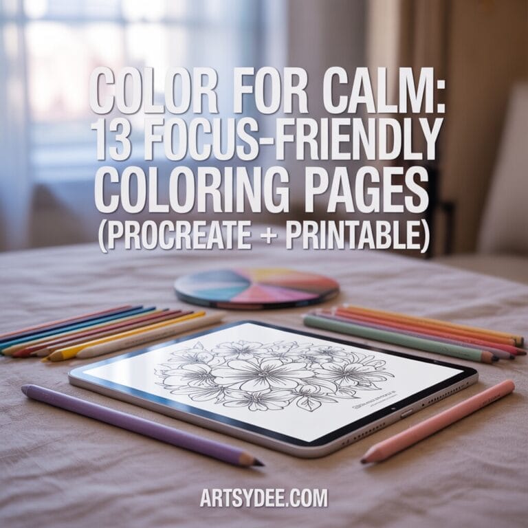 Color for Calm Focus Friendly - Focus Friendly Coloring Pages 2 768x768 