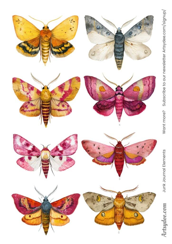 moth junk journal ephemera