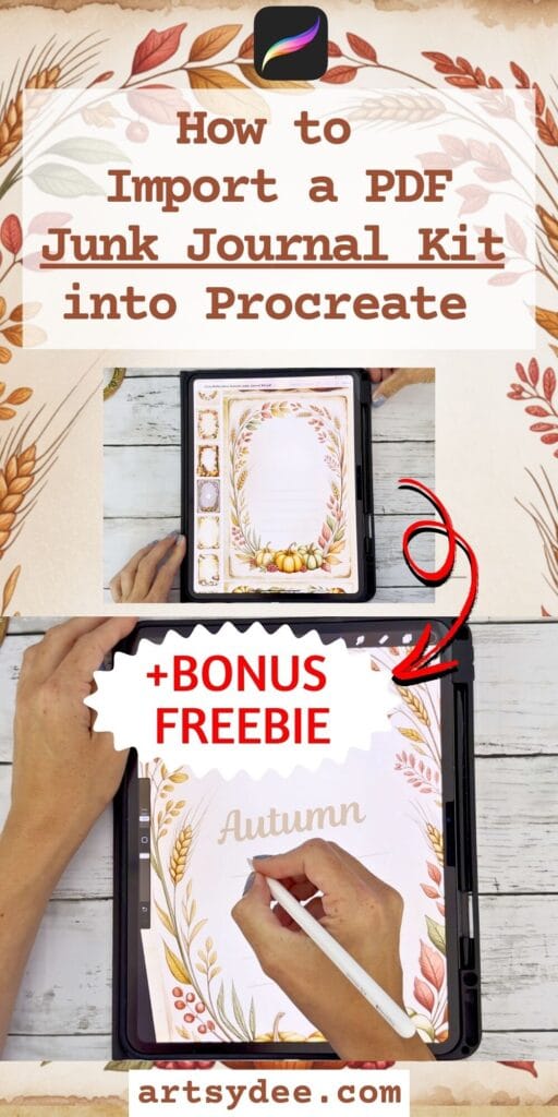 how to import a pdf junk journal kit into procreate