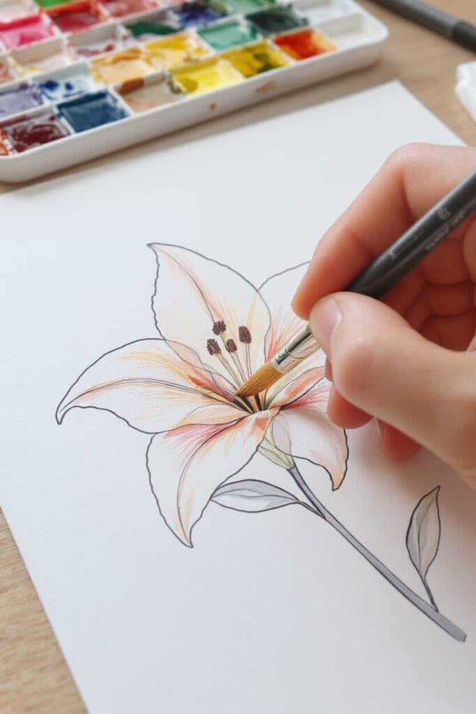 how to paint lilies in watercolor