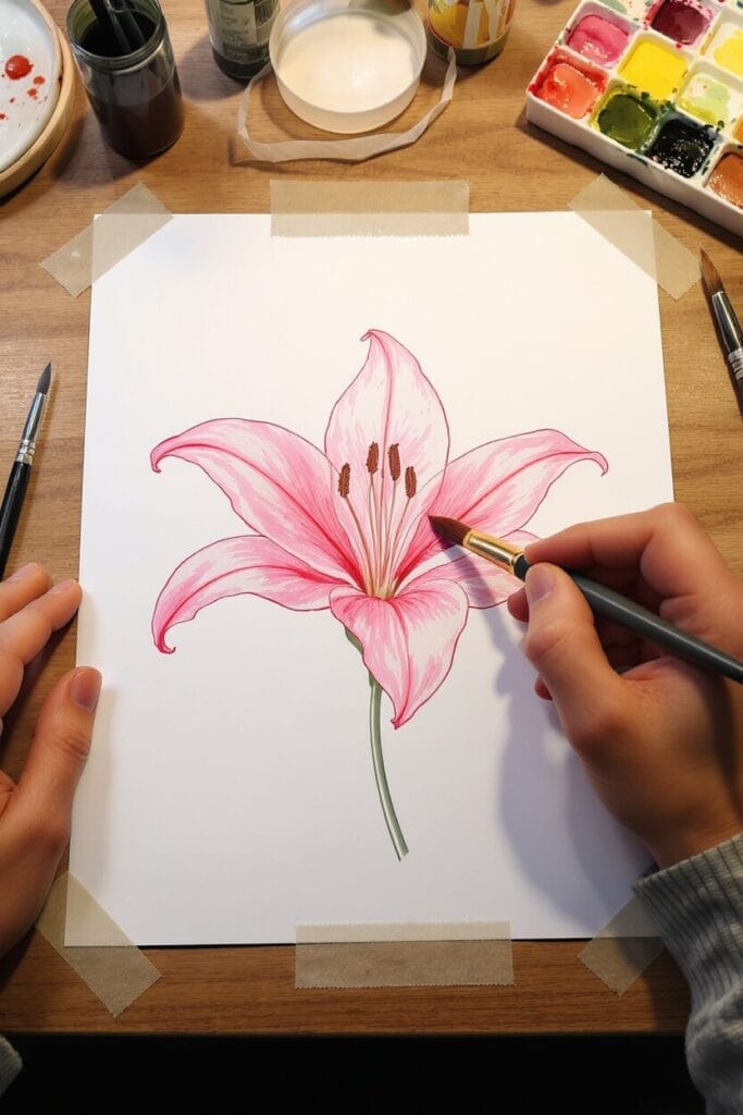 how to paint lilies in watercolor