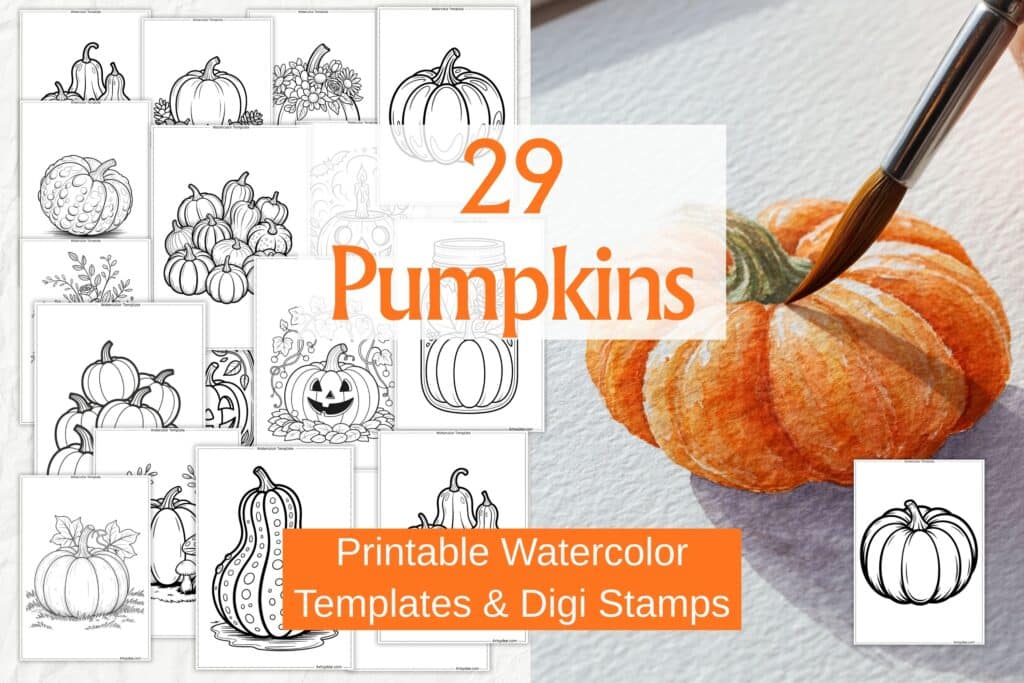pumpkin watercolor templates