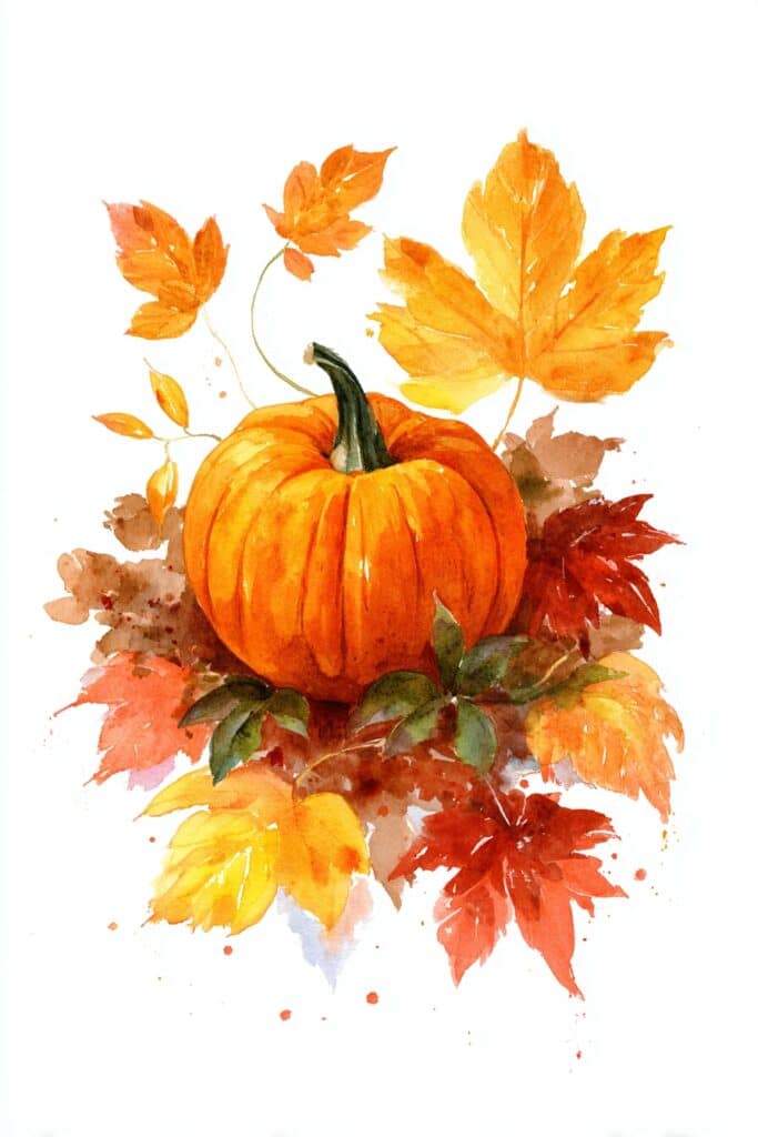 watercolor pumpkins