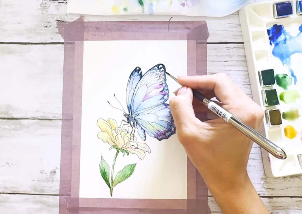 wet on dry watercolor technique