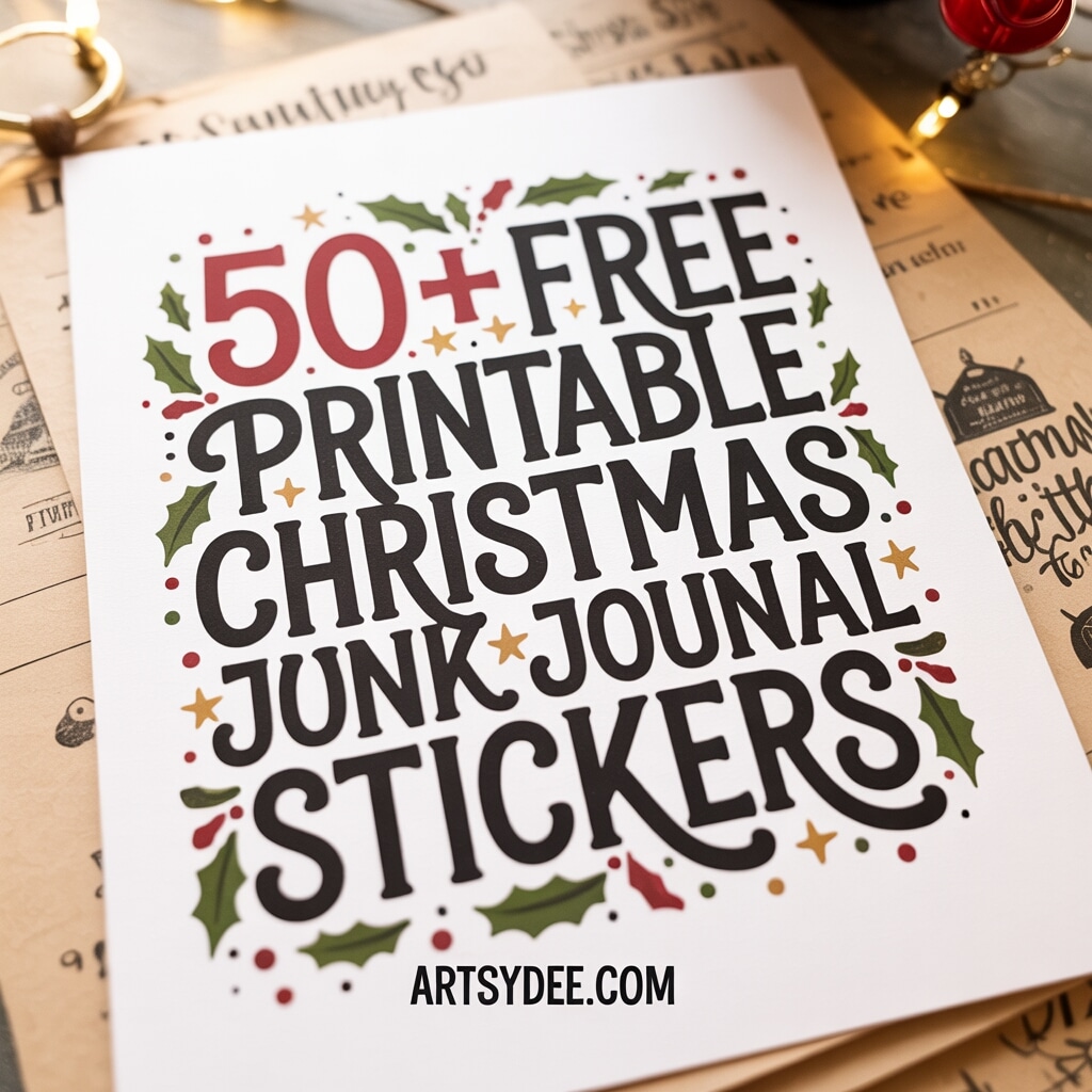 christmas junk journal stickers pins 2