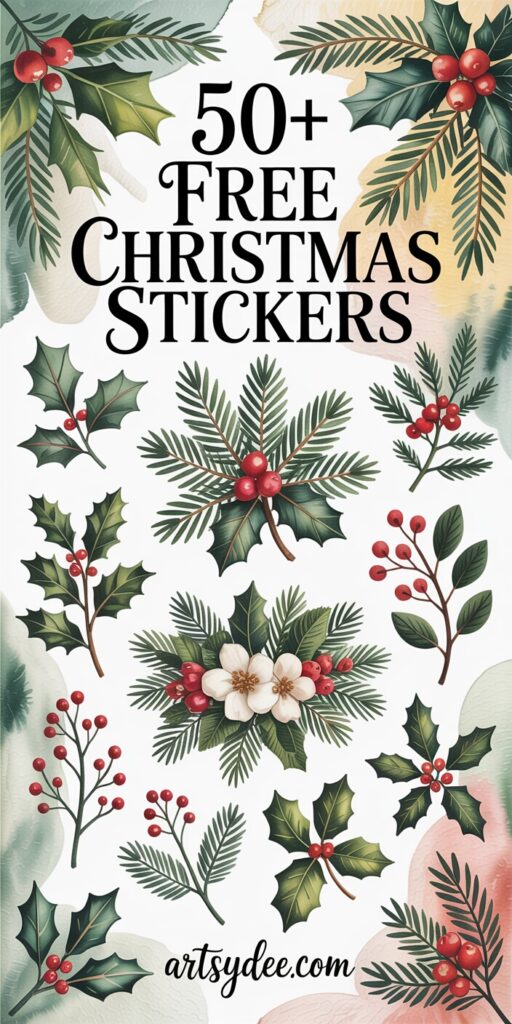 christmas junk journal stickers pins 7