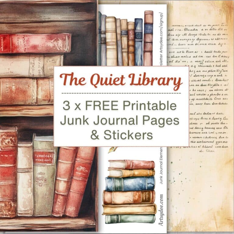 free vintage library junk journal printables
