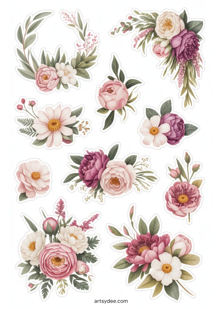 free printable junk journal stickers 