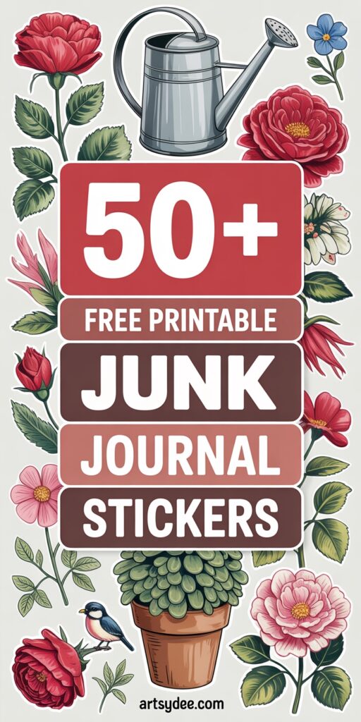 free printable junk journal stickers 32