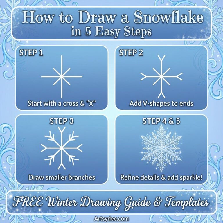 how to draw a snowflake 10