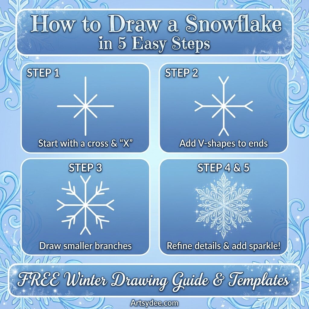 how to draw a snowflake 10