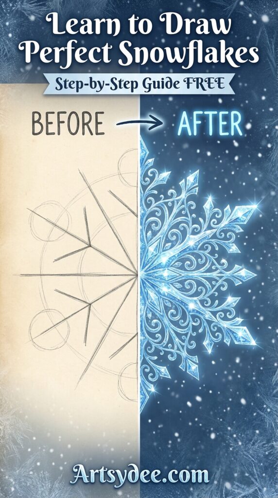how to draw a snowflake 3
