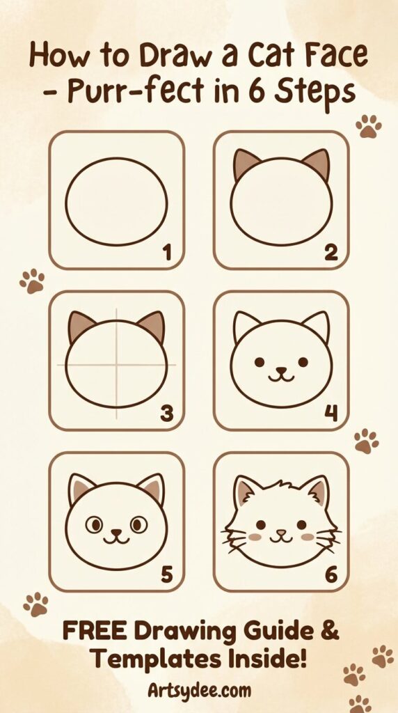how to draw a cat face