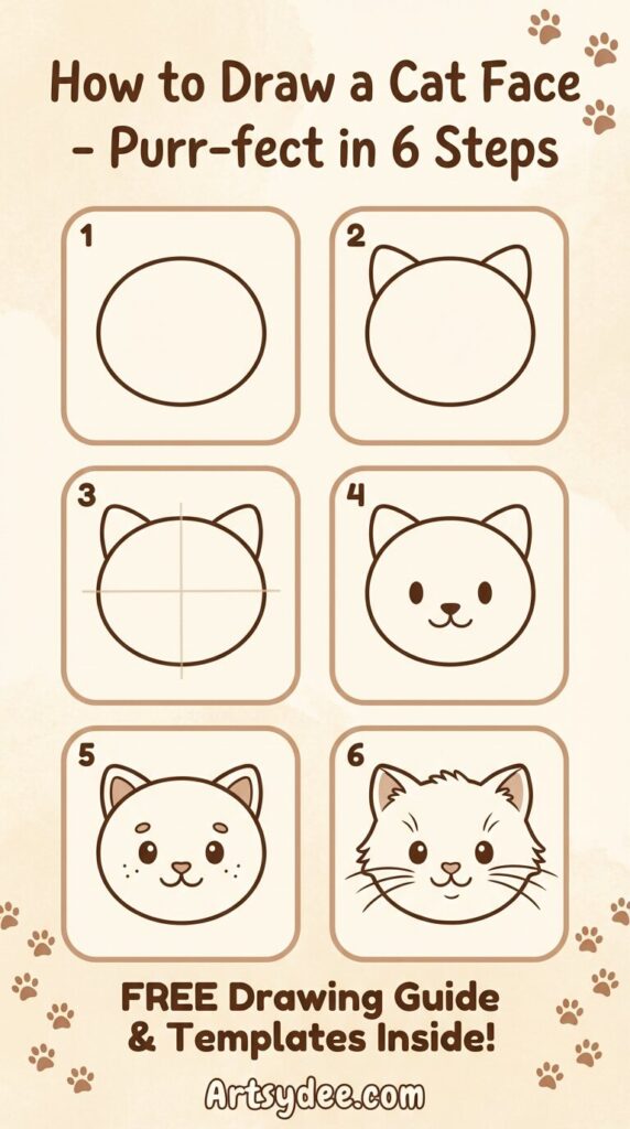 how to draw a cat face