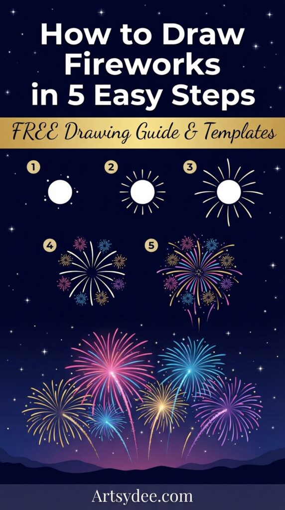 how to draw fireworks